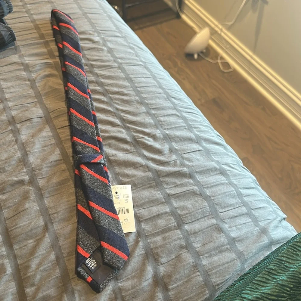 NWT Crewcuts Boys Red and Gray Striped Tie